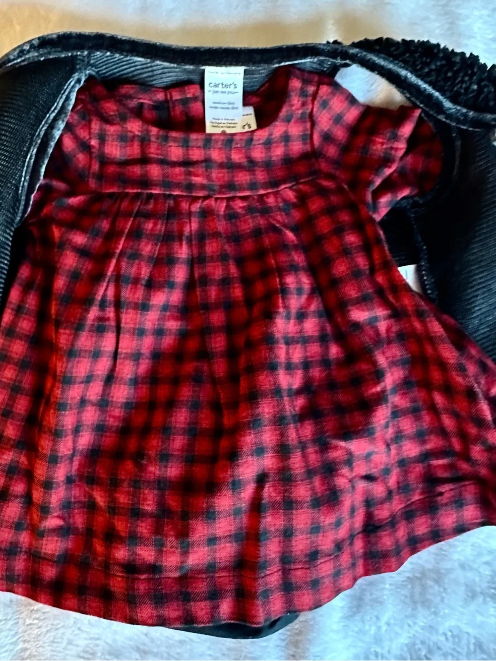 Carter's Red and Black Plaid Baby Outfit